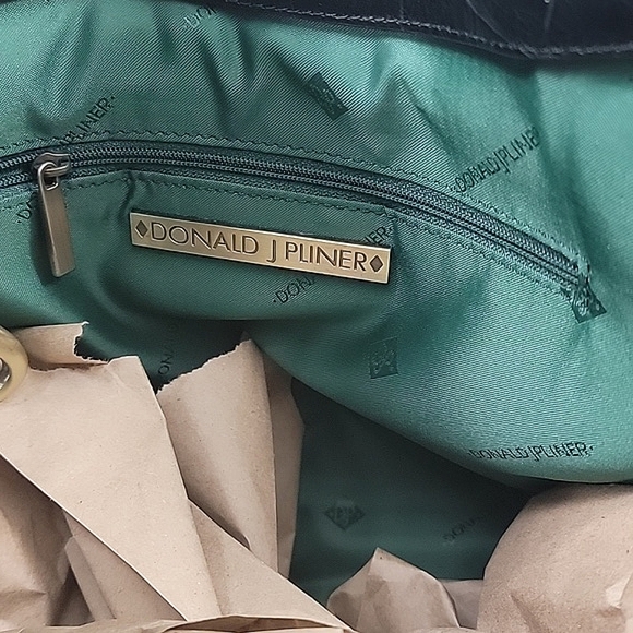 Donald J Pliner "Tahoe" Black Suede Leather Hobo Satchel Shoulder Bag - Picture 12 of 13